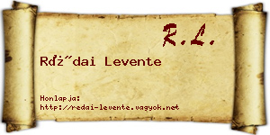 Rédai Levente névjegykártya